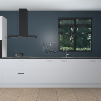 Zijdegrijze hoogglans keuken Quito 96317