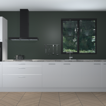 Zijdegrijze hoogglans keuken Quito 96321