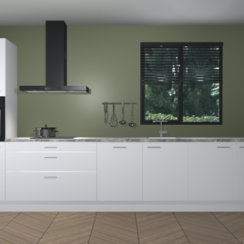 Zijdegrijze hoogglans keuken Quito 96322