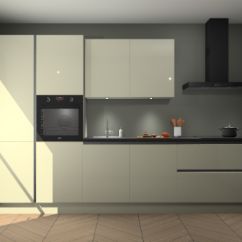 Magnolia hoogglans greeploze keuken Selfoss 96077