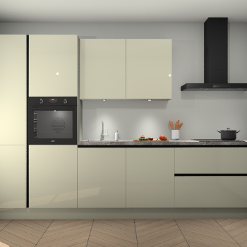 Magnolia hoogglans greeploze keuken Selfoss 96086