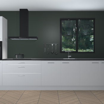 Zijdegrijze hoogglans keuken Quito 96334