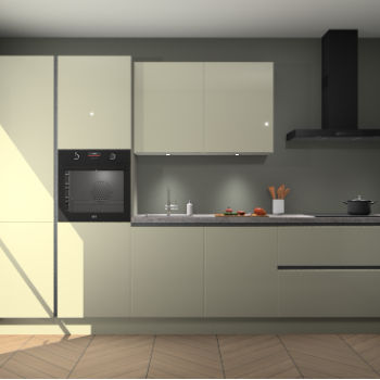 Magnolia hoogglans greeploze keuken Selfoss 96089