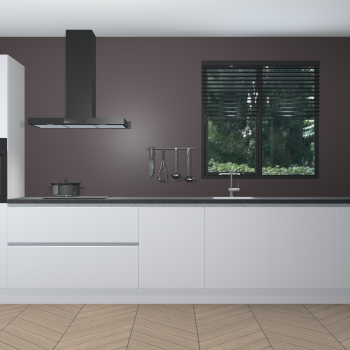 Zijdegrijze hoogglans greeploze keuken Quito 96336