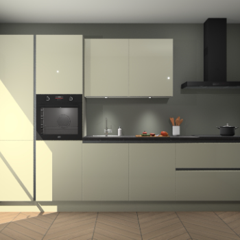 Magnolia hoogglans greeploze keuken Selfoss 96095