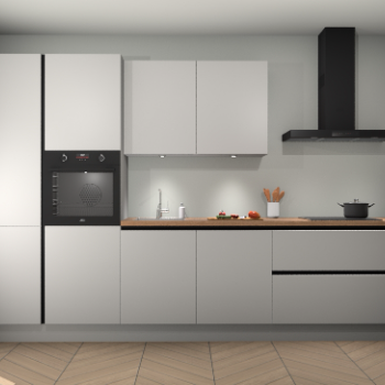 Zijdegrijze greeploze keuken Selfoss 96432