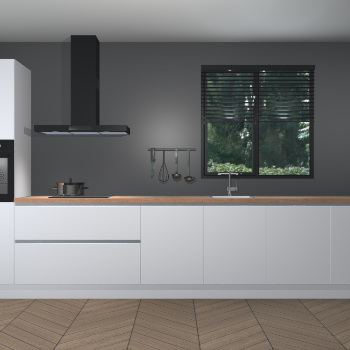 Zijdegrijze greeploze keuken Quito 35636