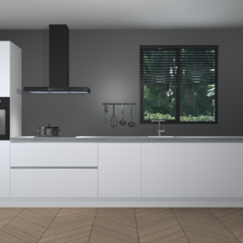 Zijdegrijze greeploze keuken Quito 35642