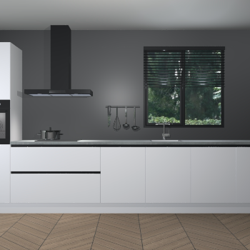 Zijdegrijze greeploze keuken Quito 35645