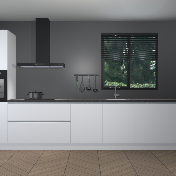 Zijdegrijze greeploze keuken Quito 35648