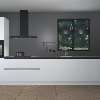 Zijdegrijze greeploze keuken Quito 35651