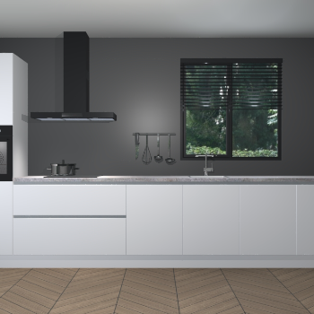 Zijdegrijze greeploze keuken Quito 35660