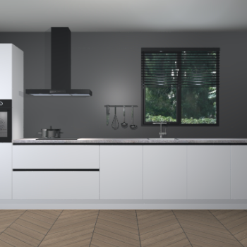 Zijdegrijze greeploze keuken Quito 35663