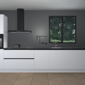 Zijdegrijze greeploze keuken Quito 35669