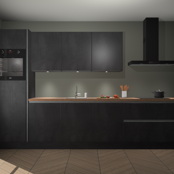 Beton Zwarte greeploze keuken Asmara 98111