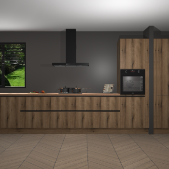 Goud Eiken greeploze keuken Angola 96999