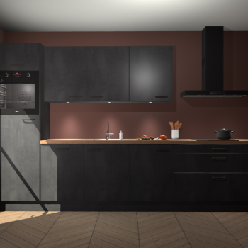 Beton Zwarte keuken Asmara 98113