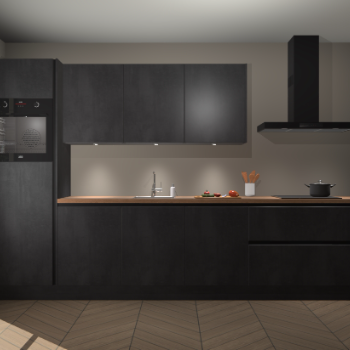 Beton Zwarte greeploze keuken Asmara 98114