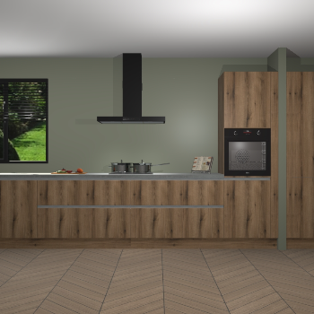 Goud Eiken greeploze keuken Angola 97004