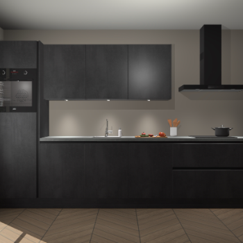Beton Zwarte greeploze keuken Asmara 98123