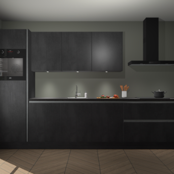 Beton Zwarte greeploze keuken Asmara 98128