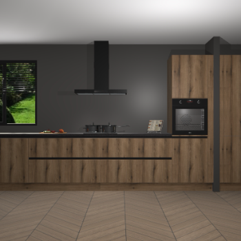 Goud Eiken greeploze keuken Angola 97868