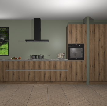 Goud Eiken greeploze keuken Angola 97016