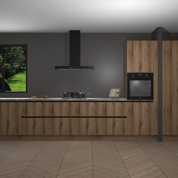 Goud Eiken greeploze keuken Angola 97869