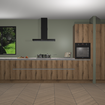 Goud Eiken greeploze keuken Angola 97022