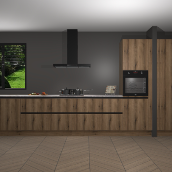 Goud Eiken greeploze keuken Angola 97870