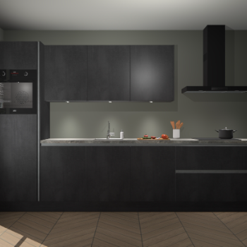 Beton Zwarte greeploze keuken Asmara 98148
