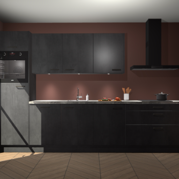 Beton Zwarte keuken Asmara 98150