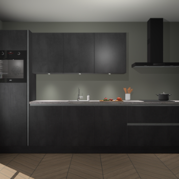 Beton Zwarte greeploze keuken Asmara 98161