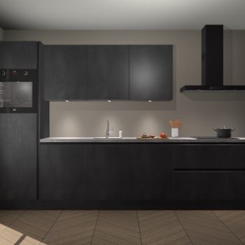 Beton Zwarte greeploze keuken Asmara 98164