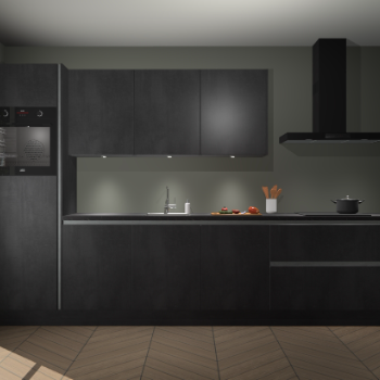 Beton Zwarte greeploze keuken Asmara 98167