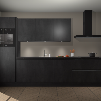 Beton Zwarte greeploze keuken Asmara 98170