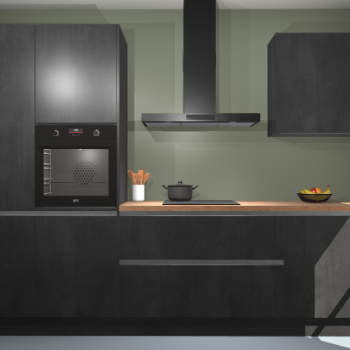 Beton Zwarte greeploze keuken Athene 71227