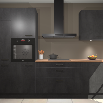 Beton Zwarte keuken Athene 71229