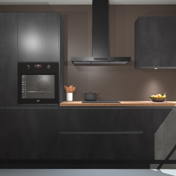 Beton Zwarte greeploze keuken Athene 71230