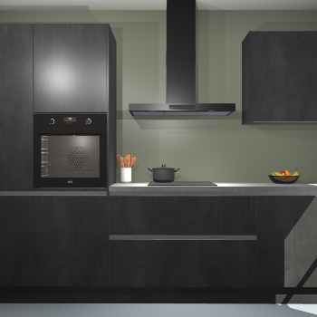 Beton Zwarte greeploze keuken Athene 71253