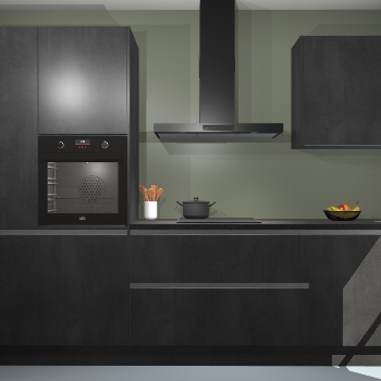 Beton Zwarte greeploze keuken Athene 71259