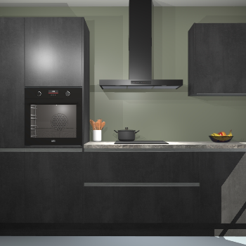 Beton Zwarte greeploze keuken Athene 71265