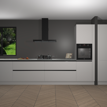 Zijdegrijze Hoogglans greeploze keuken Angola 97675