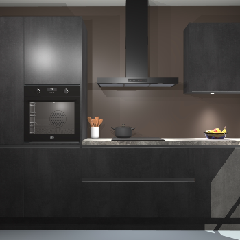 Beton Zwarte greeploze keuken Athene 71268