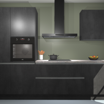 Beton Zwarte greeploze keuken Athene 71271