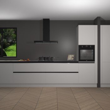 Zijdegrijze Hoogglans greeploze keuken Angola 97681