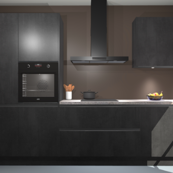 Beton Zwarte greeploze keuken Athene 71274