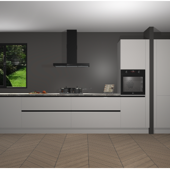 Zijdegrijze Hoogglans greeploze keuken Angola 97687