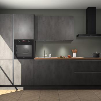 Beton Antraciet greeploze keuken Selfoss 97577