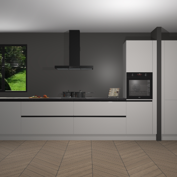 Zijdegrijze Hoogglans greeploze keuken Angola 97699